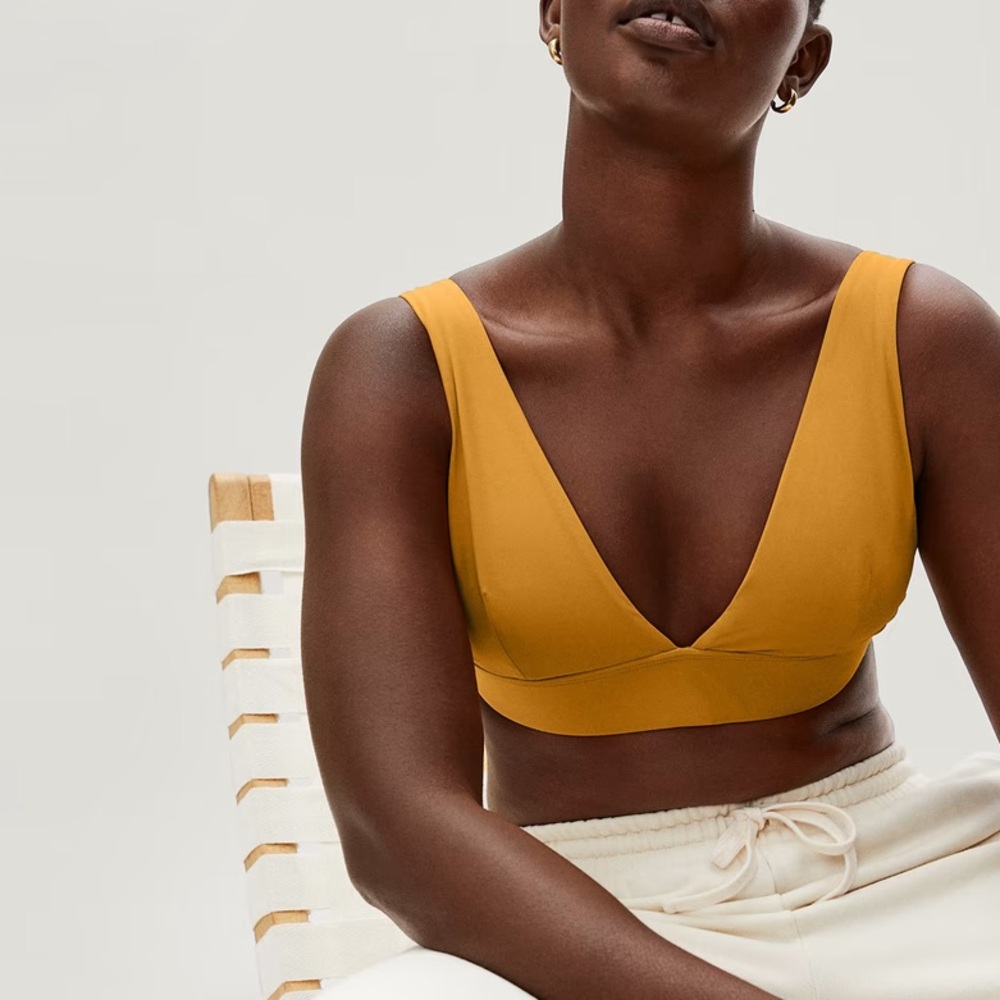 Everlane The Triangle Bikini Top Size XXL Swimwear Marigold Yellow Padded New